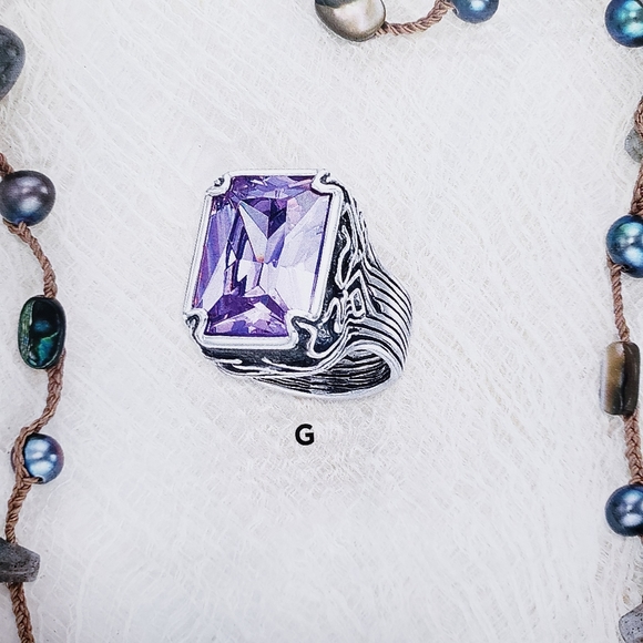 Silpada Jewelry - Silpada Sterling Silver Lavender Fields Purple CZ Cocktail Ring R2001